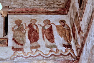 IMG_3613LA France. Poitiers  Baptistère Saint Jean.  fresques des  XIIè-XIIIè Saint Jean baptistery. frescoes from the 12th-13th centuries