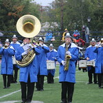 Marching band performing.