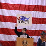 Student speaking at Mock Convention.