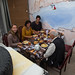 Café da manhã na pousada em Cholpan-Ata