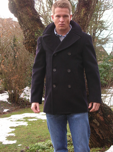 A pictorial review of my new (vintage) Navy peacoat…(Yes, that tree is ...