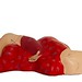 art, figurine, papermache, lady in red lying, front