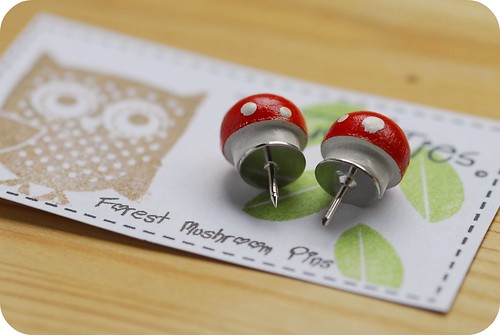 Forest mushroom pins