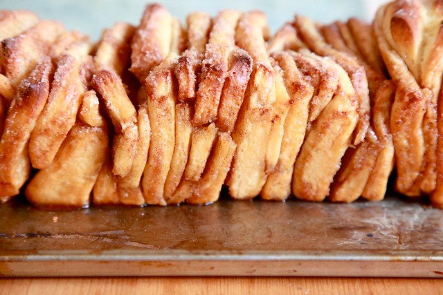 close up cinnamon bread