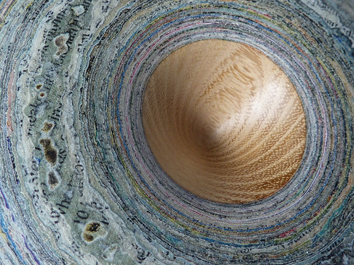 compressed paper and wood bowl, detail