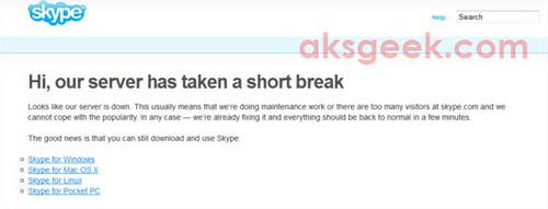 Skype website down