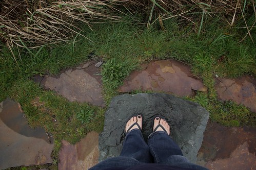 standing on a rock