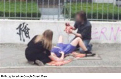 Woman Captured By Google'S Cameras Giving Birth