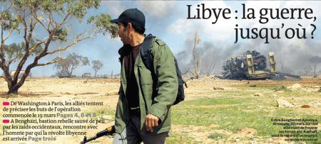 11c21 Le Monde Primera página Libia la guerra hasta donde