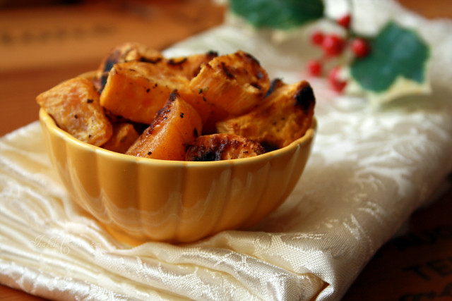 Roasted Sweet Potatoes with Ginger and Lime