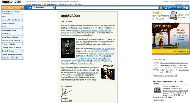 Amazon Prime Screenshot