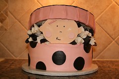 Hat box baby shower cake • <a style="font-size:0.8em;" href="http://www.flickr.com/photos/60584691@N02/5524761531/" target="_blank">View on Flickr</a>