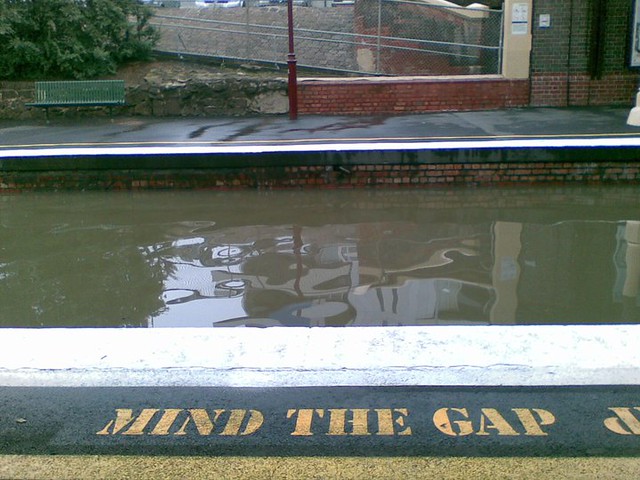 Windsor station during the flood