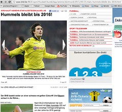 bild.de: Bericht über Vertragsverlängerung von Mats Hummels bis 2016