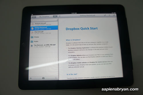 DropBox On Apple iPad