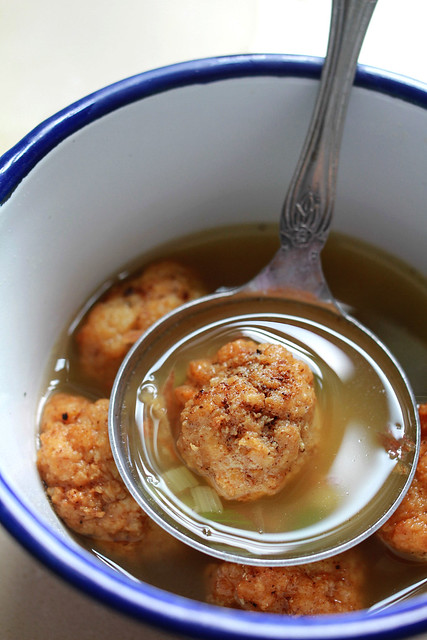 Bakso Goreng Kuah - Fried Chicken & Shrimp Balls in Chicken Broth
