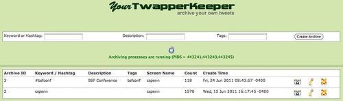 Your Twapper Keeper - Archive your own tweets