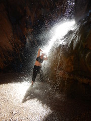 A heavenly fresh-water shower in Travertine Canyon