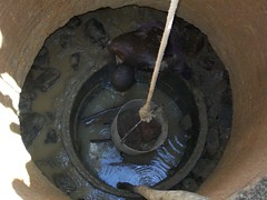 The well during a difficult point in construction