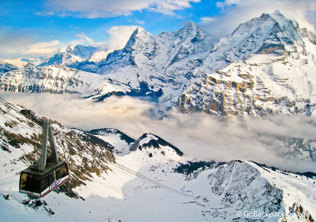 Jungfrau (4,158m), Monch (4,099m), and Eiger (3,970m) mountains