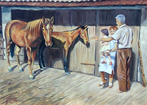 Portret deda i konji