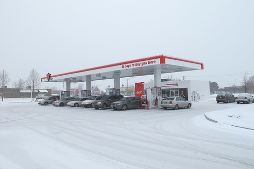 Gas Station in the winter