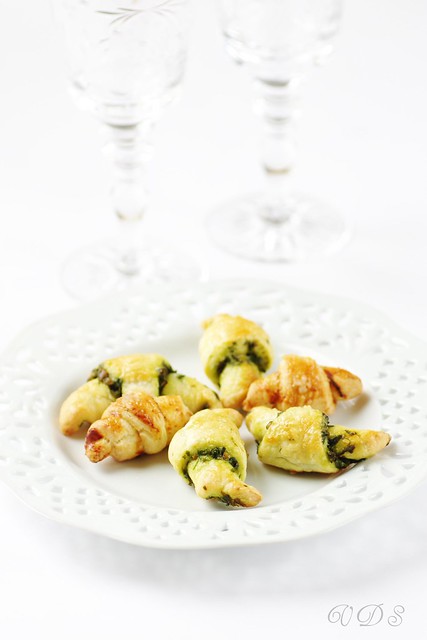 Salted rugelach with pesto
