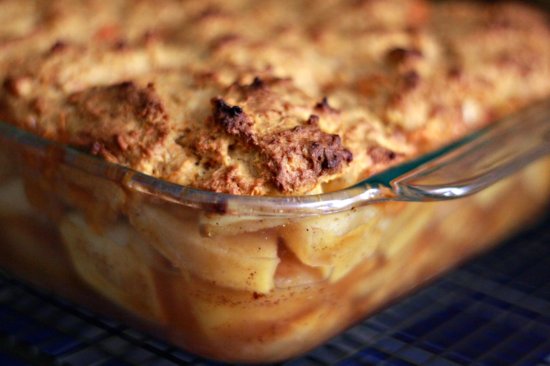 Apple Cobbler with Sweet Potato Drop Buscuit Topping