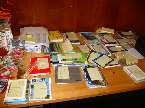 postcards table