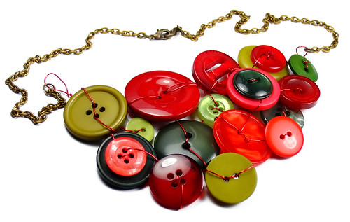 Custom made button necklace