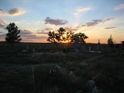 Wound Knee, a historic site for the Lakota indigenous people in South 