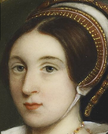 Detail of a nineteenth-century miniature of Mary Tudor