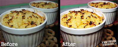 Before and after photos of Shepherd's Pie turned Cottage Pie - blankpixels.com