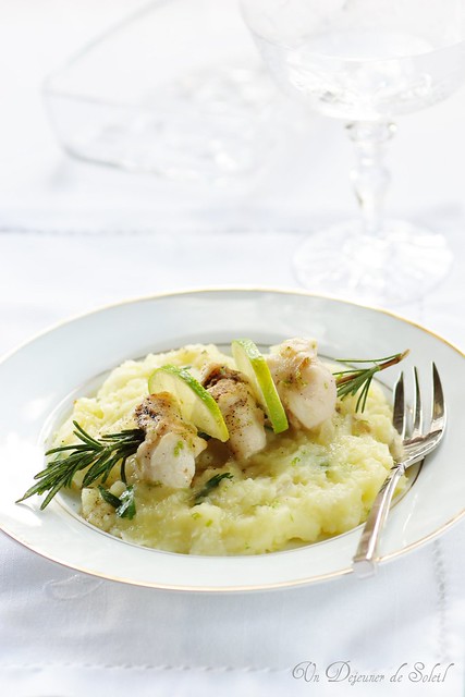 Monkfish with potatoes, fennel and lime
