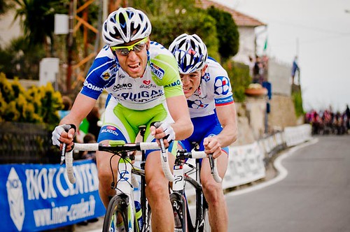 Vincenzo Nibali and Steve Chainel on the Poggio