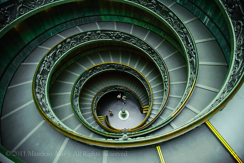 Looking Up The Vatican Spiral by The Torontonian