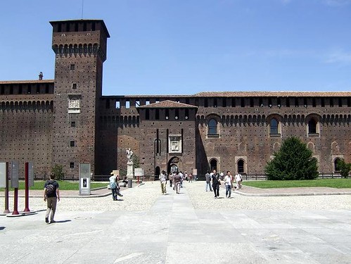 walls and tower of castle in Italy