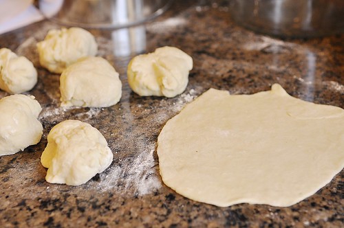 homemade flour tortilla dough