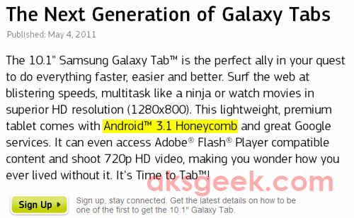 Galaxy Tab 10.1 update