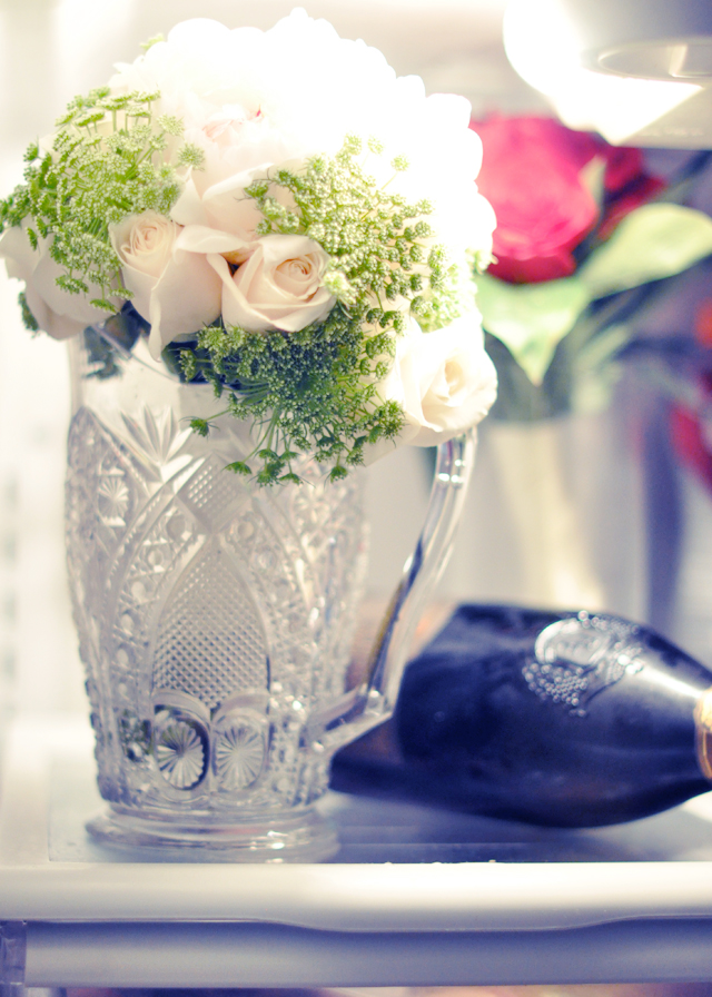 DIY White Roses and Peonies   wedding boquet in the fridge