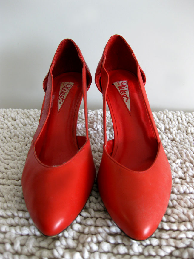 Shop Altered Elements: Vintage 9 WEST red high heel Pumps