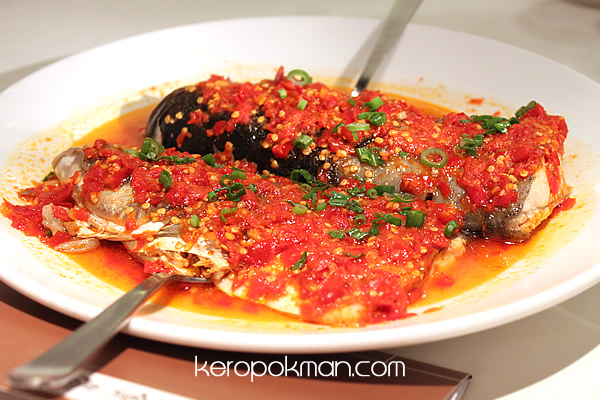 Steamed Fish Head with Pickled Chilli