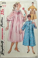 Simplicity 4972 Vintage UNCUT 50's Duster, Negligee and Housecoat Pattern Size 20 Bust 38