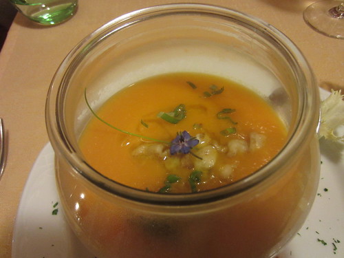 Italian Carrot Soup in a Fish Bowl