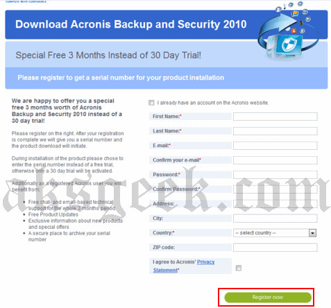 acronic backup and security--form