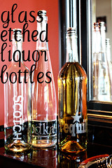 Glass etched bottles