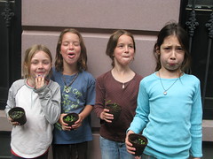 Kids cook, plant and make faces