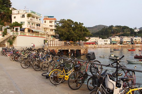 Parked bikes at the ferry pier