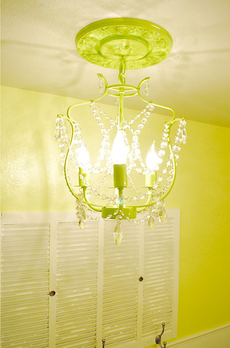 green chandelier