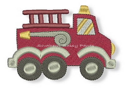Fire Truck Embroidery Design